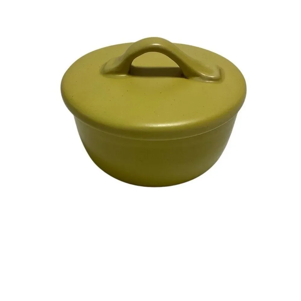 Crate & Barrel Creamer and Sugar Bowl. Signed B. Eigen. Pea green